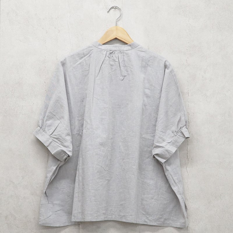 Branch m‘.,ブランチエム,ナチュラル,30代,40代,50代,60代,コットンリネン,ゆったり,ブラウス,綿麻ブラウス,ドルマンブラウス,プルオーバー,プルオーバーブラウス,チェック,チェックブラウス