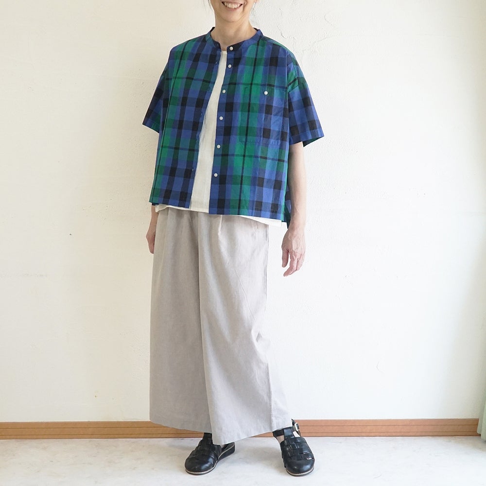 Branch m‘.,ブランチエム,ナチュラル,30代,40代,50代,60代,コットン,綿,ゆったり,ブラウス,綿ブラウス,シャツ,コットンシャツ,コットンブラウス,チェック,チェックブラウス、チェックシャツ