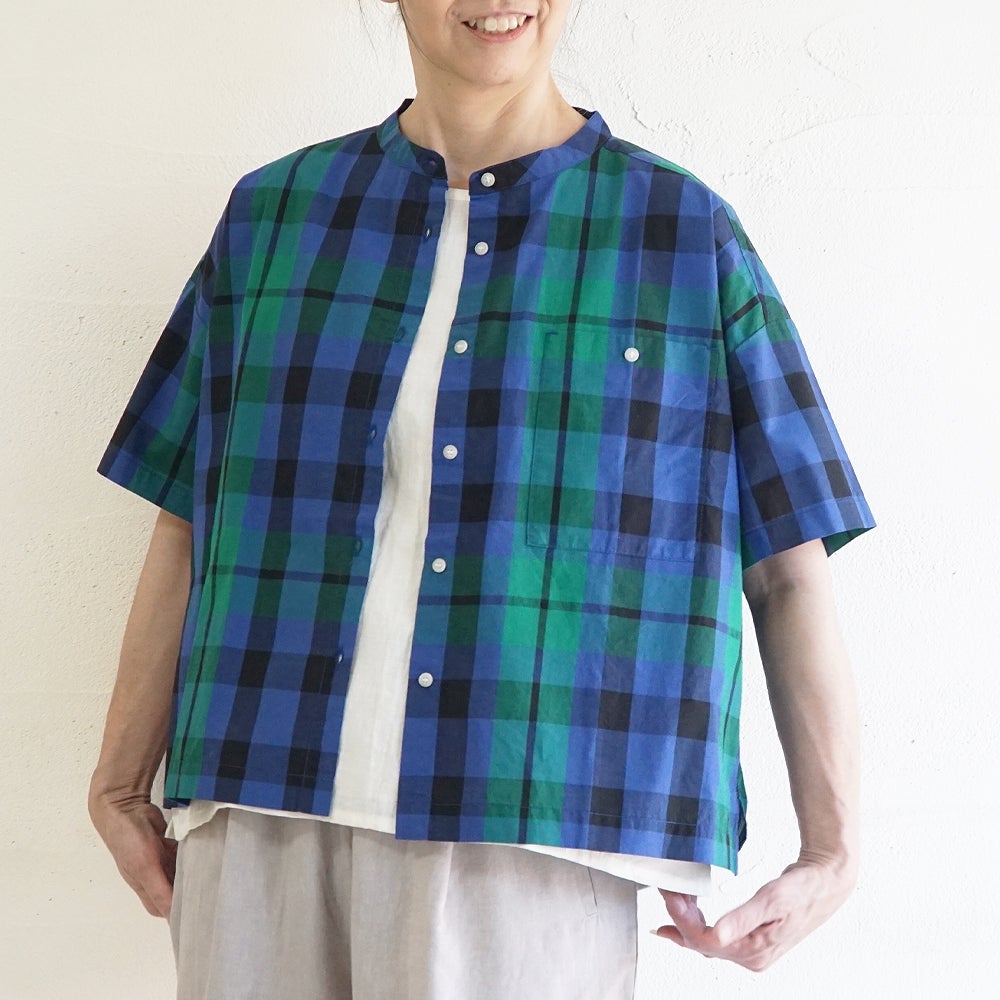 Branch m‘.,ブランチエム,ナチュラル,30代,40代,50代,60代,コットン,綿,ゆったり,ブラウス,綿ブラウス,シャツ,コットンシャツ,コットンブラウス,チェック,チェックブラウス、チェックシャツ