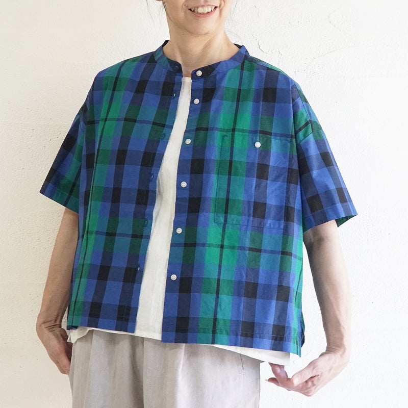 Branch m‘.,ブランチエム,ナチュラル,30代,40代,50代,60代,コットン,綿,ゆったり,ブラウス,綿ブラウス,シャツ,コットンシャツ,コットンブラウス,チェック,チェックブラウス、チェックシャツ