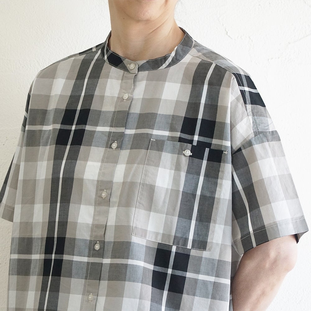 Branch m‘.,ブランチエム,ナチュラル,30代,40代,50代,60代,コットン,綿,ゆったり,ブラウス,綿ブラウス,シャツ,コットンシャツ,コットンブラウス,チェック,チェックブラウス、チェックシャツ