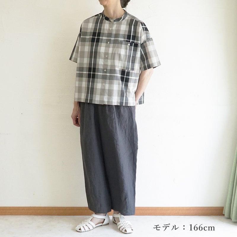 Branch m‘.,ブランチエム,ナチュラル,30代,40代,50代,60代,コットン,綿,ゆったり,ブラウス,綿ブラウス,シャツ,コットンシャツ,コットンブラウス,チェック,チェックブラウス、チェックシャツ