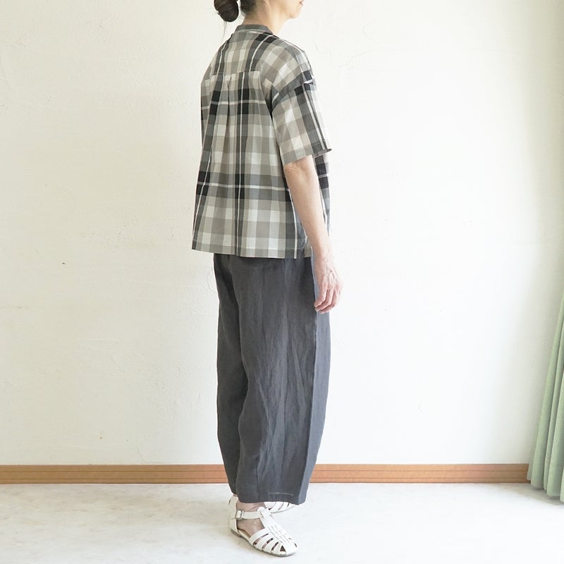 Branch m‘.,ブランチエム,ナチュラル,30代,40代,50代,60代,コットン,綿,ゆったり,ブラウス,綿ブラウス,シャツ,コットンシャツ,コットンブラウス,チェック,チェックブラウス、チェックシャツ