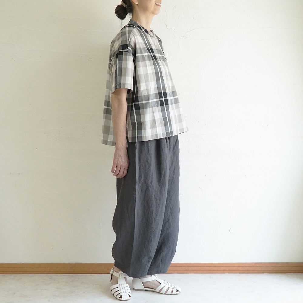 Branch m‘.,ブランチエム,ナチュラル,30代,40代,50代,60代,コットン,綿,ゆったり,ブラウス,綿ブラウス,シャツ,コットンシャツ,コットンブラウス,チェック,チェックブラウス、チェックシャツ