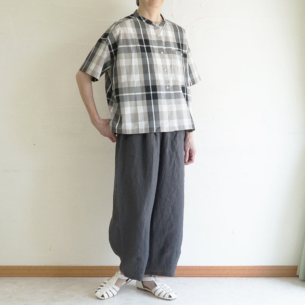Branch m‘.,ブランチエム,ナチュラル,30代,40代,50代,60代,コットン,綿,ゆったり,ブラウス,綿ブラウス,シャツ,コットンシャツ,コットンブラウス,チェック,チェックブラウス、チェックシャツ