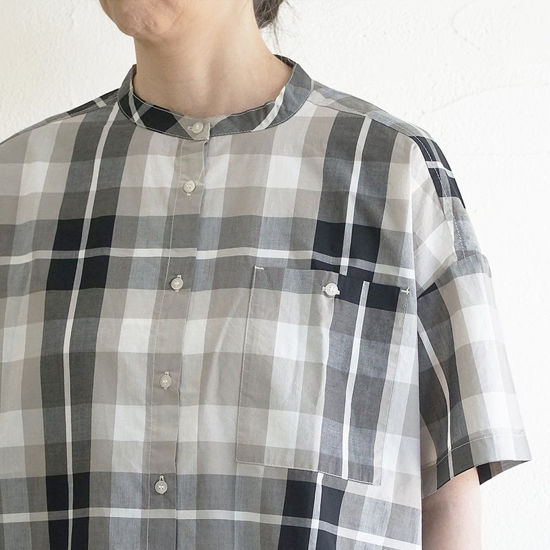Branch m‘.,ブランチエム,ナチュラル,30代,40代,50代,60代,コットン,綿,ゆったり,ブラウス,綿ブラウス,シャツ,コットンシャツ,コットンブラウス,チェック,チェックブラウス、チェックシャツ