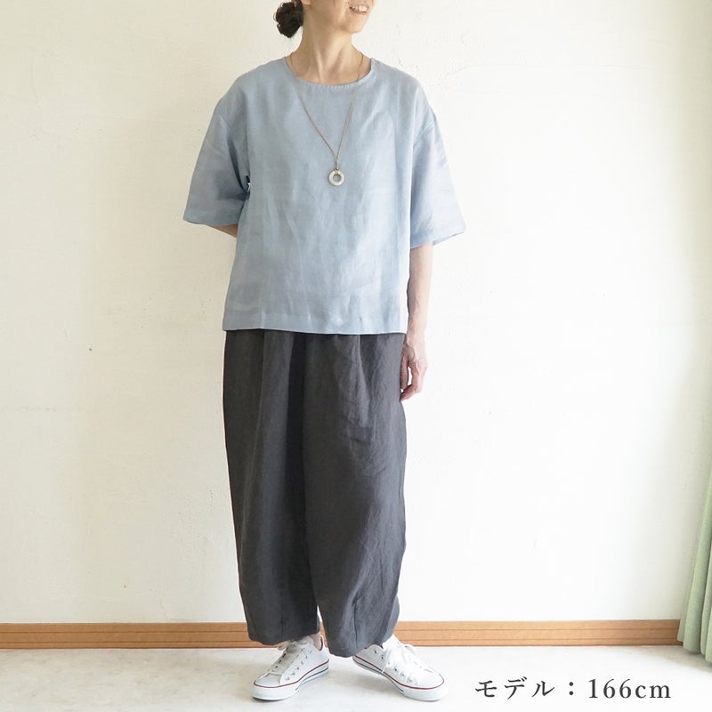 Branch m‘.,ブランチエム,ナチュラル,30代,40代,50代,60代,リネン,ゆったり,麻,プルオーバー,リネンプルオーバー,リネンブラウス,ブラウス,Tシャツ,