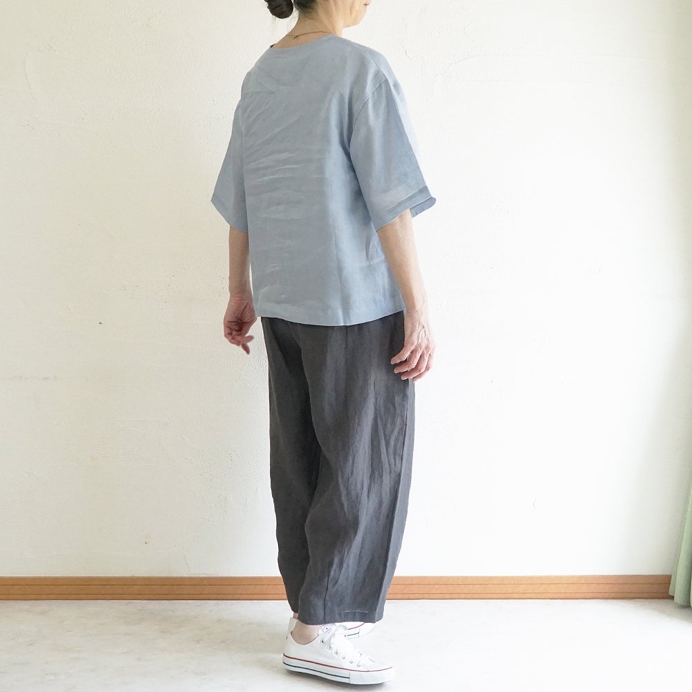Branch m‘.,ブランチエム,ナチュラル,30代,40代,50代,60代,リネン,ゆったり,麻,プルオーバー,リネンプルオーバー,リネンブラウス,ブラウス,Tシャツ,