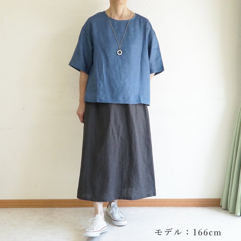 Branch m‘.,ブランチエム,ナチュラル,30代,40代,50代,60代,リネン,ゆったり,麻,プルオーバー,リネンプルオーバー,リネンブラウス,ブラウス,Tシャツ,