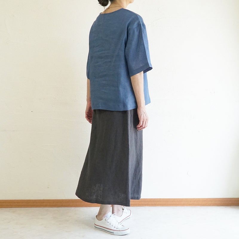 Branch m‘.,ブランチエム,ナチュラル,30代,40代,50代,60代,リネン,ゆったり,麻,プルオーバー,リネンプルオーバー,リネンブラウス,ブラウス,Tシャツ,
