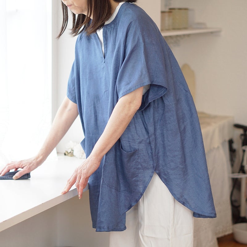 Branch m‘.,ブランチエム,ナチュラル,30代,40代,50代,60代,リネン,ゆったり,チュニック,リネンチュニック,割烹着,リネン割烹着,エプロン,リネンエプロン,チュニック,