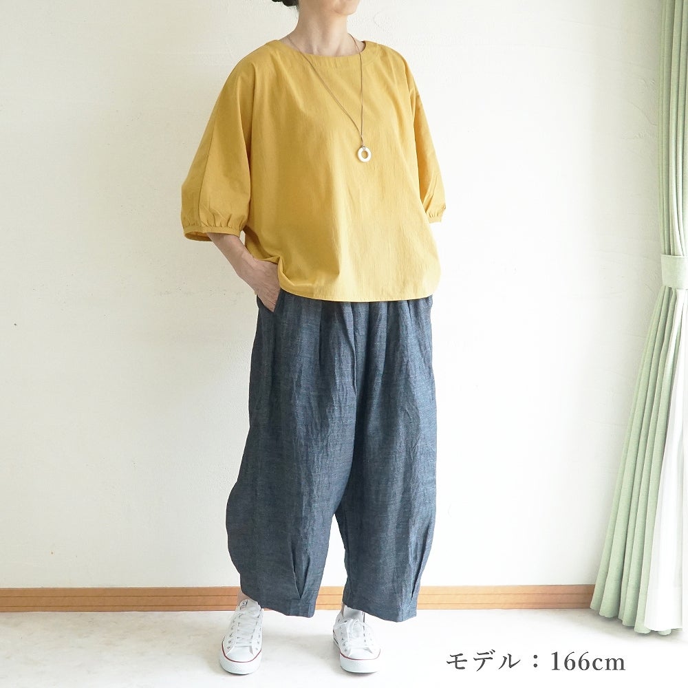 Branch m‘.,ブランチエム,ナチュラル,30代,40代,50代,60代,コットン,ゆったり,綿,チェック,ドルマンブラウス,ドルマンシルエット,プルオーバーブラウス,プルオーバー,