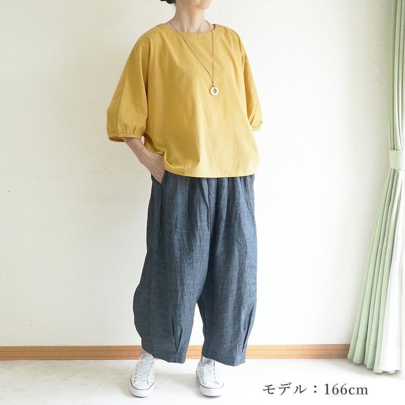 Branch m‘.,ブランチエム,ナチュラル,30代,40代,50代,60代,コットン,ゆったり,綿,チェック,ドルマンブラウス,ドルマンシルエット,プルオーバーブラウス,プルオーバー,