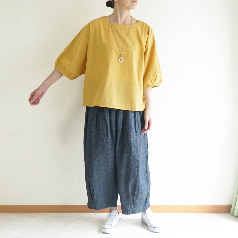 Branch m‘.,ブランチエム,ナチュラル,30代,40代,50代,60代,コットン,ゆったり,綿,チェック,ドルマンブラウス,ドルマンシルエット,プルオーバーブラウス,プルオーバー,