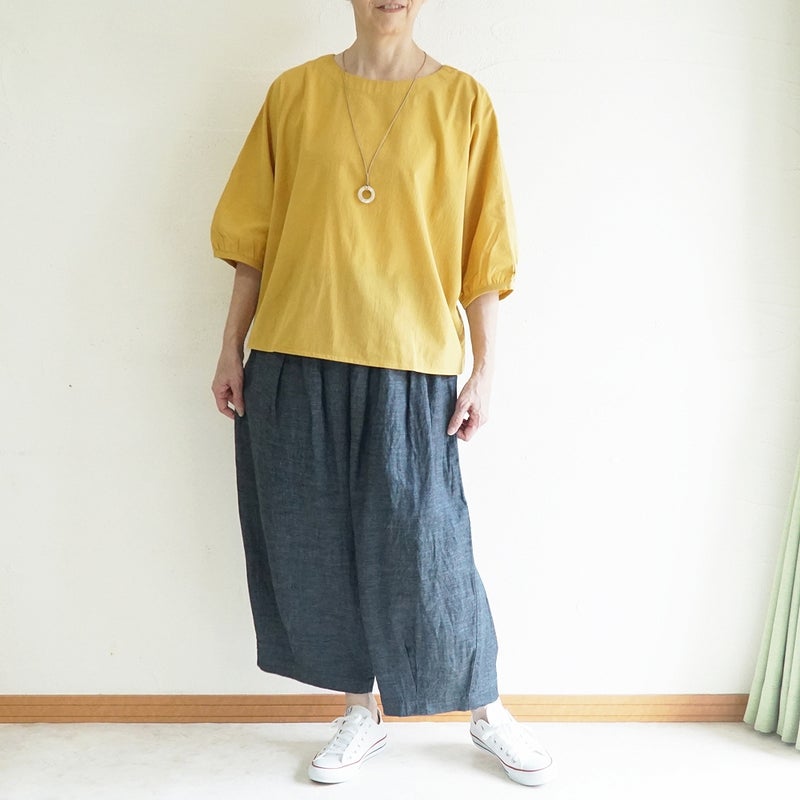 Branch m‘.,ブランチエム,ナチュラル,30代,40代,50代,60代,コットン,ゆったり,綿,チェック,ドルマンブラウス,ドルマンシルエット,プルオーバーブラウス,プルオーバー,