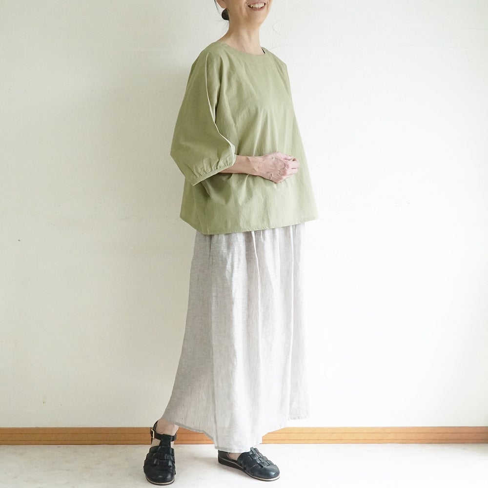 Branch m‘.,ブランチエム,ナチュラル,30代,40代,50代,60代,コットン,ゆったり,綿,チェック,ドルマンブラウス,ドルマンシルエット,プルオーバーブラウス,プルオーバー,