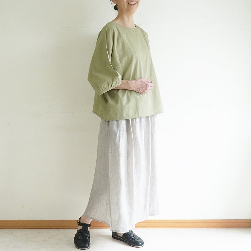 Branch m‘.,ブランチエム,ナチュラル,30代,40代,50代,60代,コットン,ゆったり,綿,チェック,ドルマンブラウス,ドルマンシルエット,プルオーバーブラウス,プルオーバー,