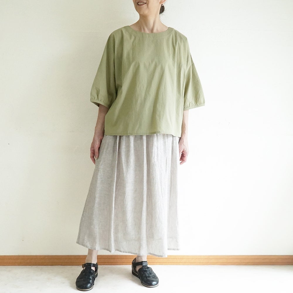 Branch m‘.,ブランチエム,ナチュラル,30代,40代,50代,60代,コットン,ゆったり,綿,チェック,ドルマンブラウス,ドルマンシルエット,プルオーバーブラウス,プルオーバー,