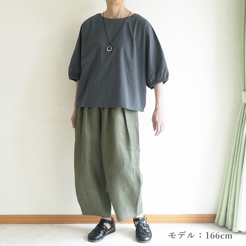 Branch m‘.,ブランチエム,ナチュラル,30代,40代,50代,60代,コットン,ゆったり,綿,チェック,ドルマンブラウス,ドルマンシルエット,プルオーバーブラウス,プルオーバー,