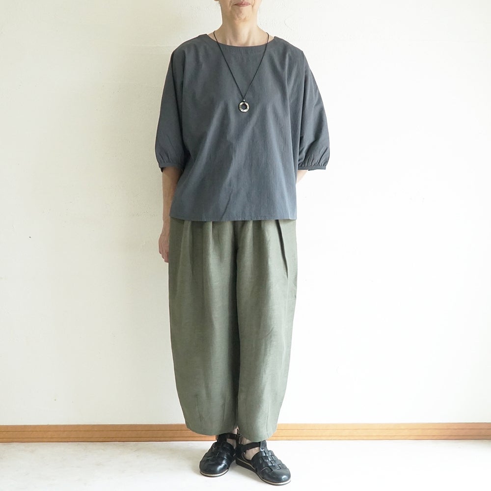 Branch m‘.,ブランチエム,ナチュラル,30代,40代,50代,60代,コットン,ゆったり,綿,チェック,ドルマンブラウス,ドルマンシルエット,プルオーバーブラウス,プルオーバー,