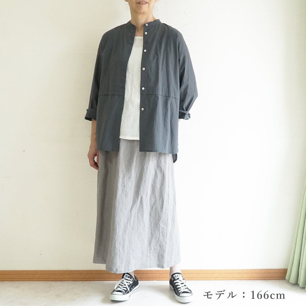 Branch m‘.,ブランチエム,ナチュラル,30代,40代,50代,60代,コットン,ゆったり,綿,ブラウス,シャツ,チュニック,チュニックブラウス,チュニックシャツ,バンドカラーブラウス,バンドカラーシャツ,バンドカラーチュニック,バンドカラー