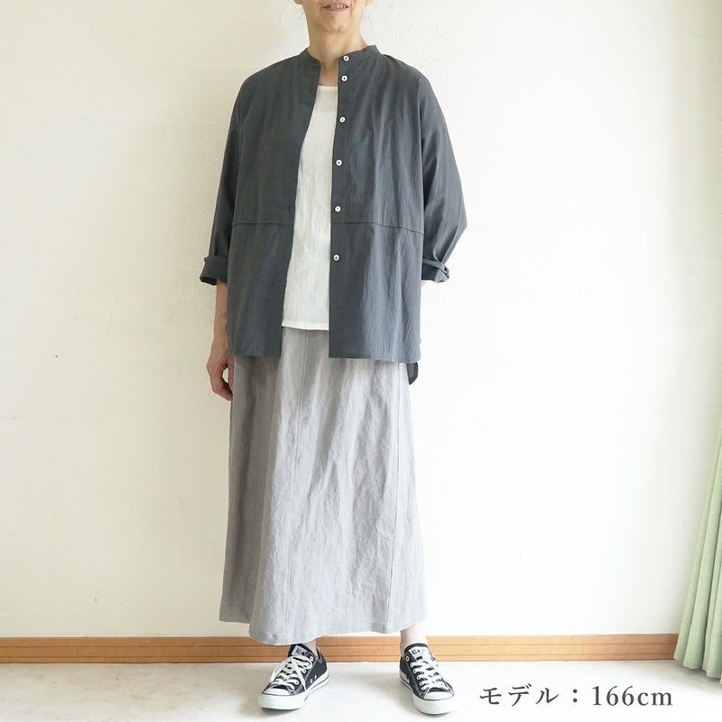 Branch m‘.,ブランチエム,ナチュラル,30代,40代,50代,60代,コットン,ゆったり,綿,ブラウス,シャツ,チュニック,チュニックブラウス,チュニックシャツ,バンドカラーブラウス,バンドカラーシャツ,バンドカラーチュニック,バンドカラー