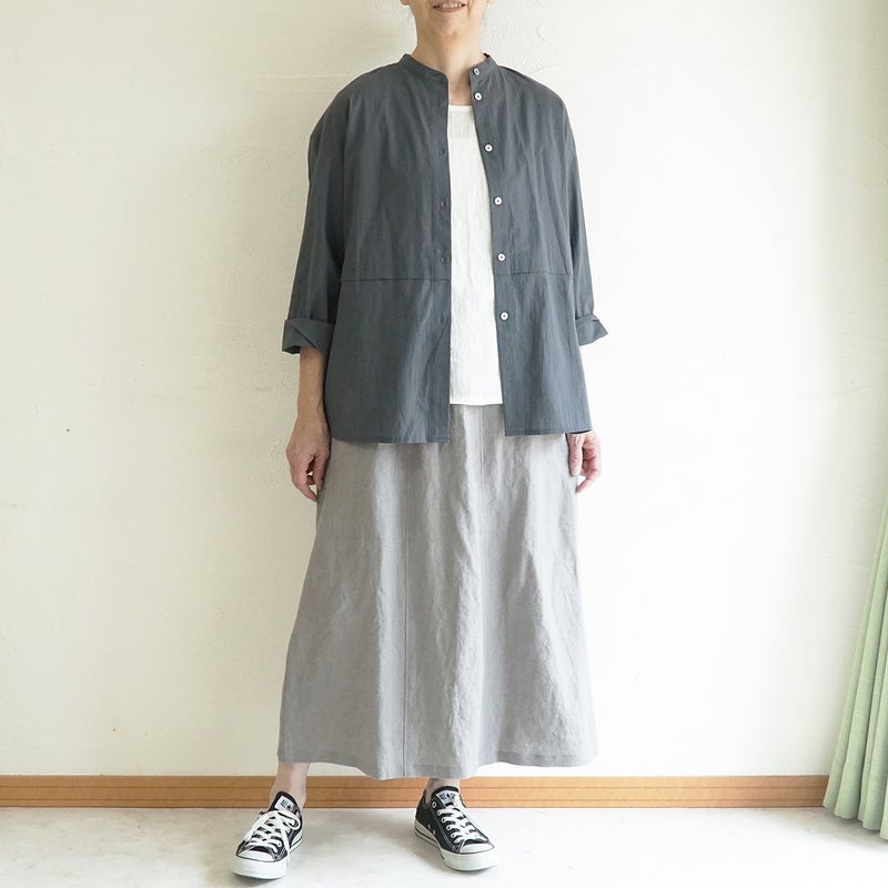 Branch m‘.,ブランチエム,ナチュラル,30代,40代,50代,60代,コットン,ゆったり,綿,ブラウス,シャツ,チュニック,チュニックブラウス,チュニックシャツ,バンドカラーブラウス,バンドカラーシャツ,バンドカラーチュニック,バンドカラー
