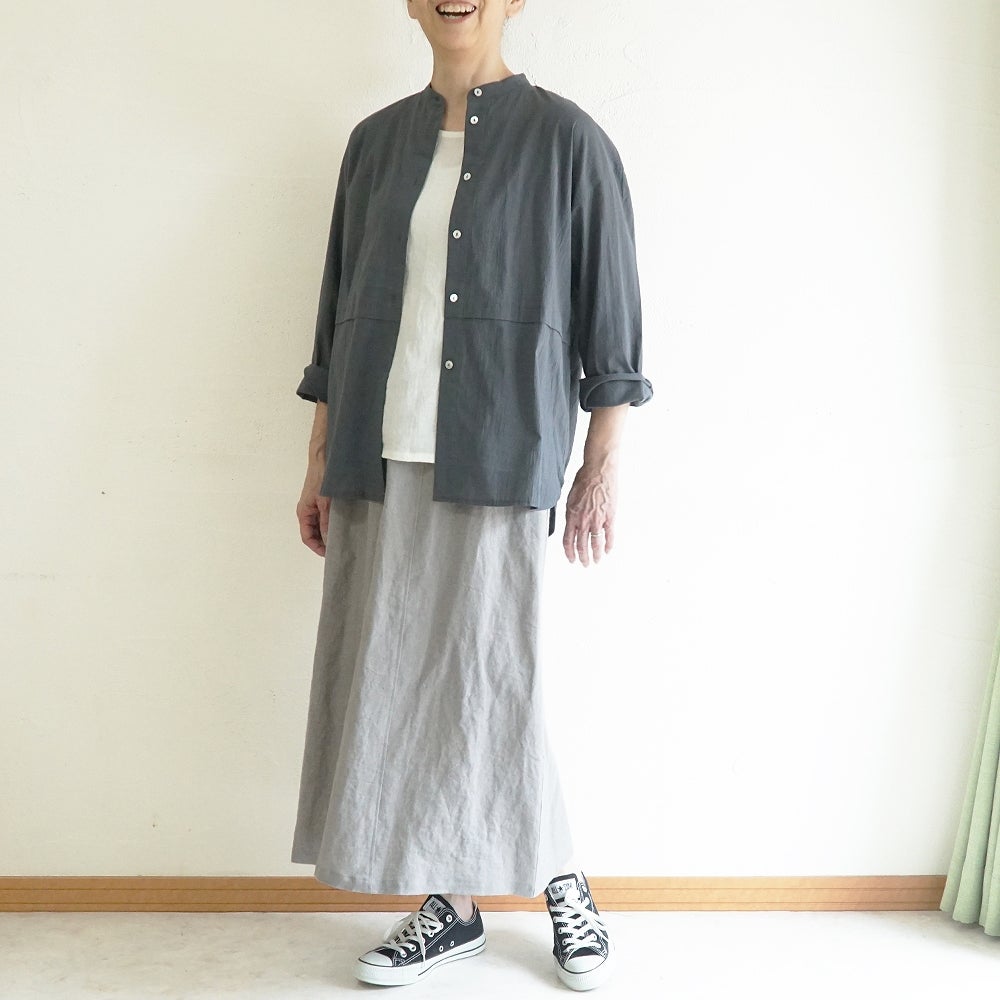 Branch m‘.,ブランチエム,ナチュラル,30代,40代,50代,60代,コットン,ゆったり,綿,ブラウス,シャツ,チュニック,チュニックブラウス,チュニックシャツ,バンドカラーブラウス,バンドカラーシャツ,バンドカラーチュニック,バンドカラー