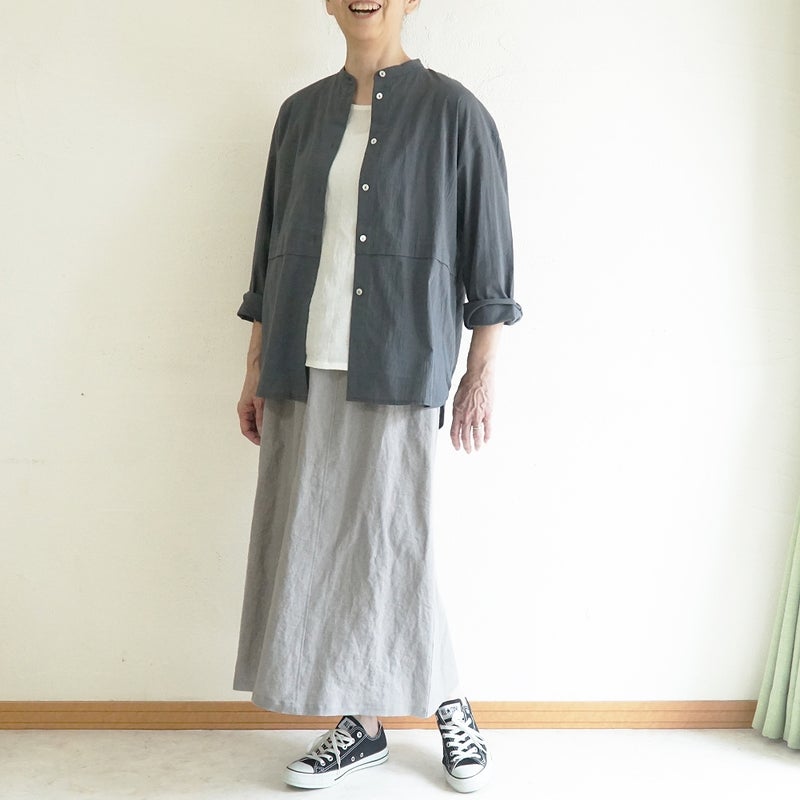 Branch m‘.,ブランチエム,ナチュラル,30代,40代,50代,60代,コットン,ゆったり,綿,ブラウス,シャツ,チュニック,チュニックブラウス,チュニックシャツ,バンドカラーブラウス,バンドカラーシャツ,バンドカラーチュニック,バンドカラー