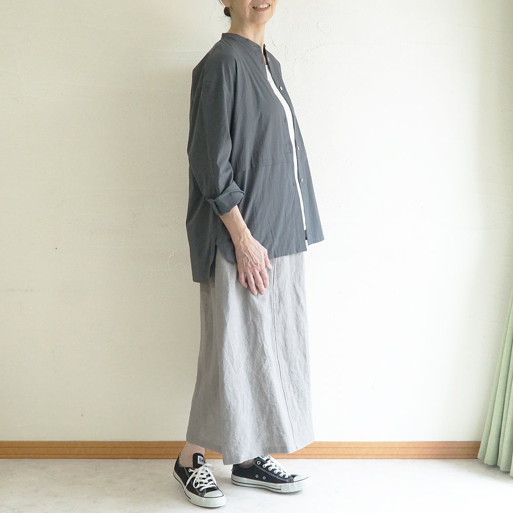 Branch m‘.,ブランチエム,ナチュラル,30代,40代,50代,60代,コットン,ゆったり,綿,ブラウス,シャツ,チュニック,チュニックブラウス,チュニックシャツ,バンドカラーブラウス,バンドカラーシャツ,バンドカラーチュニック,バンドカラー