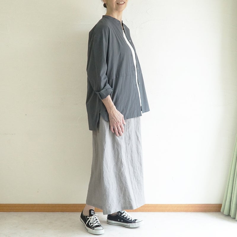 Branch m‘.,ブランチエム,ナチュラル,30代,40代,50代,60代,コットン,ゆったり,綿,ブラウス,シャツ,チュニック,チュニックブラウス,チュニックシャツ,バンドカラーブラウス,バンドカラーシャツ,バンドカラーチュニック,バンドカラー