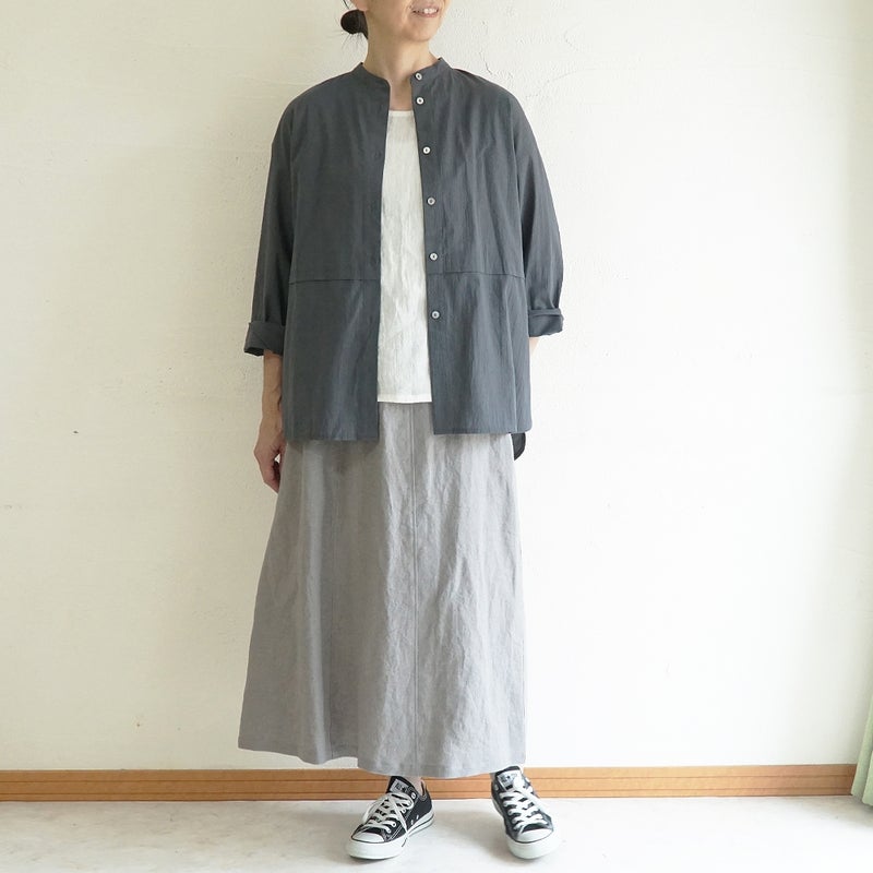 Branch m‘.,ブランチエム,ナチュラル,30代,40代,50代,60代,コットン,ゆったり,綿,ブラウス,シャツ,チュニック,チュニックブラウス,チュニックシャツ,バンドカラーブラウス,バンドカラーシャツ,バンドカラーチュニック,バンドカラー