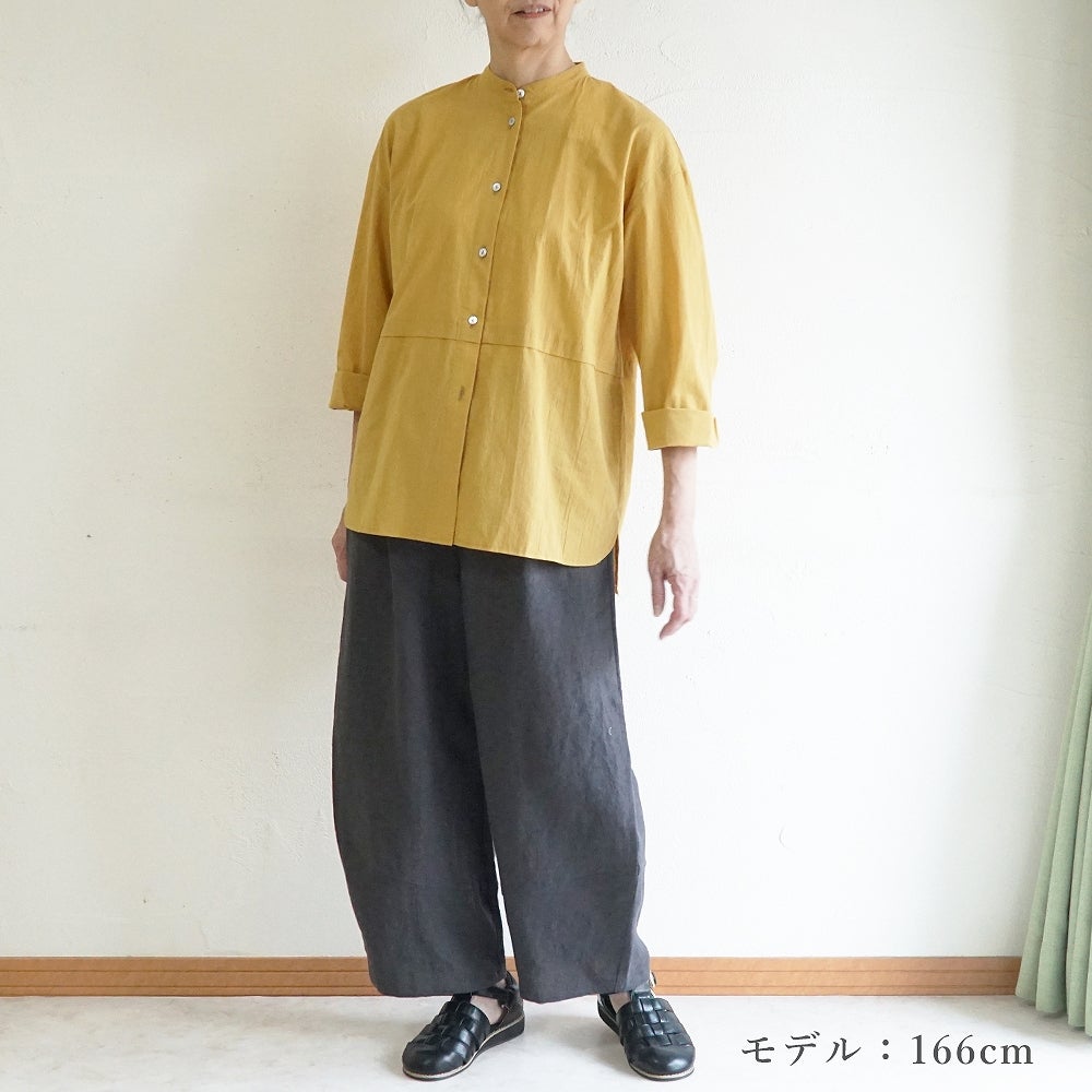Branch m‘.,ブランチエム,ナチュラル,30代,40代,50代,60代,コットン,ゆったり,綿,ブラウス,シャツ,チュニック,チュニックブラウス,チュニックシャツ,バンドカラーブラウス,バンドカラーシャツ,バンドカラーチュニック,バンドカラー