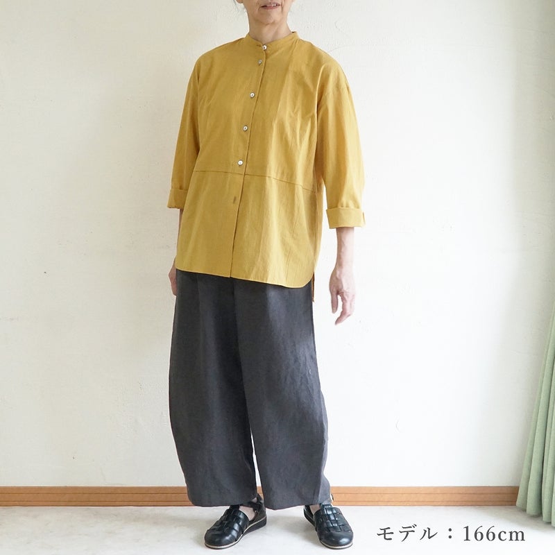 Branch m‘.,ブランチエム,ナチュラル,30代,40代,50代,60代,コットン,ゆったり,綿,ブラウス,シャツ,チュニック,チュニックブラウス,チュニックシャツ,バンドカラーブラウス,バンドカラーシャツ,バンドカラーチュニック,バンドカラー