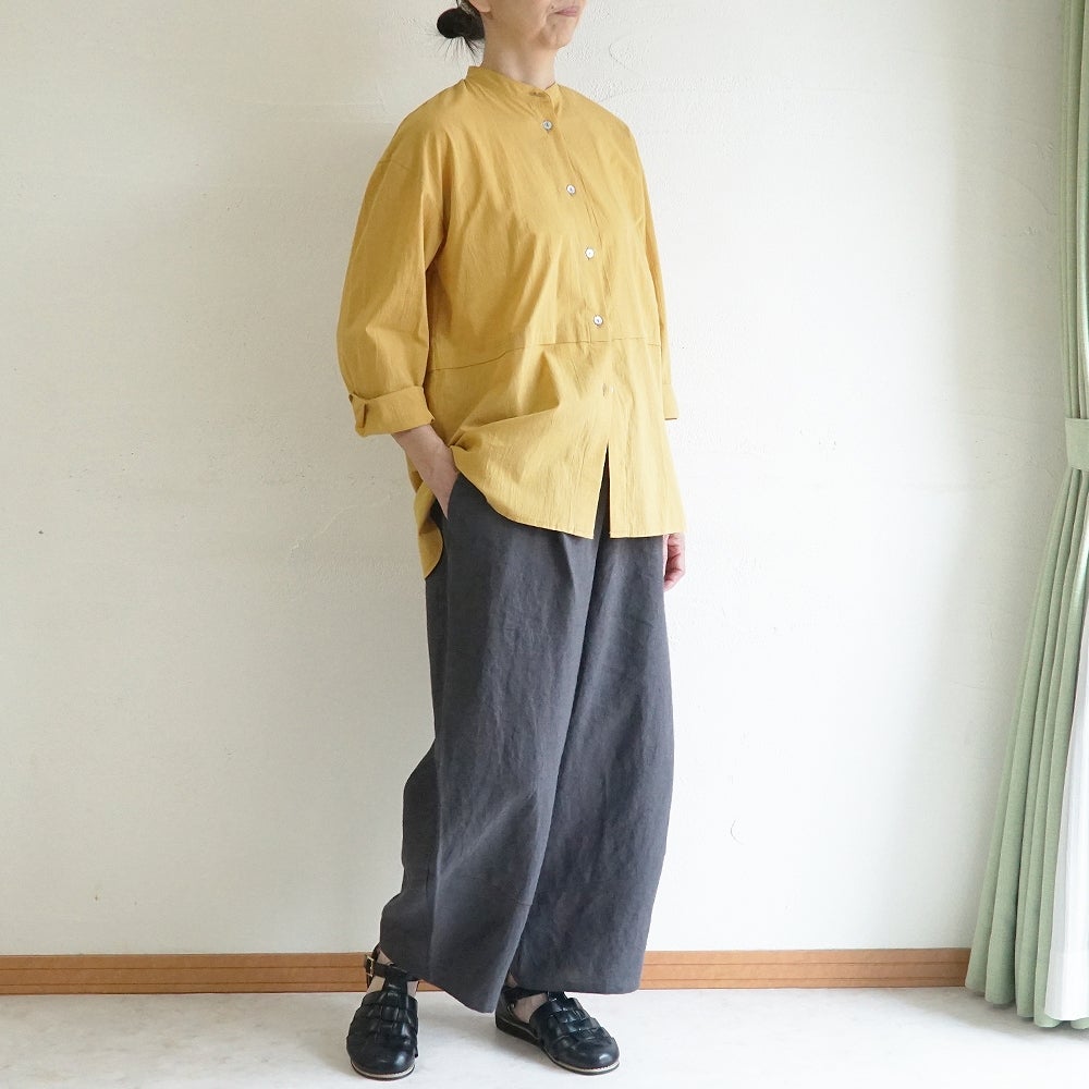Branch m‘.,ブランチエム,ナチュラル,30代,40代,50代,60代,コットン,ゆったり,綿,ブラウス,シャツ,チュニック,チュニックブラウス,チュニックシャツ,バンドカラーブラウス,バンドカラーシャツ,バンドカラーチュニック,バンドカラー