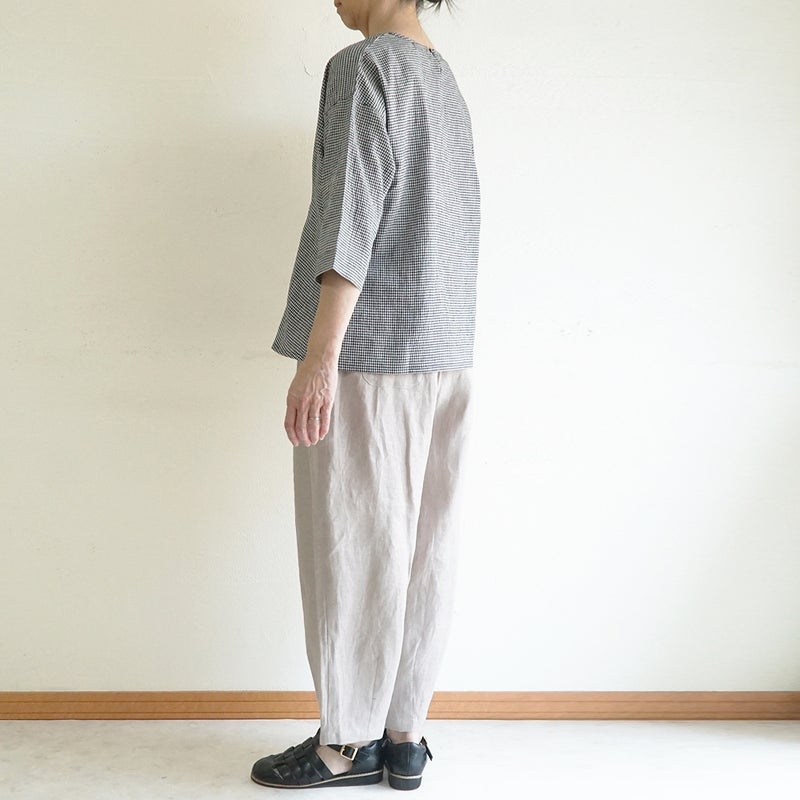 Branch m‘.,ブランチエム,ナチュラル,30代,40代,50代,60代,コットン,ゆったり,綿,ブラウス,プルオーバー,タック,コットンリネン,