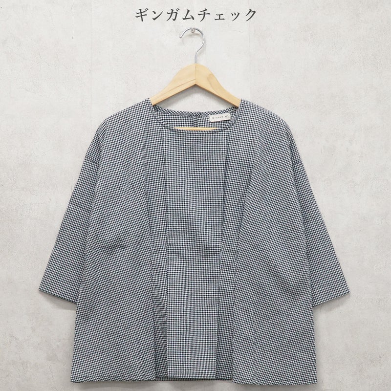 Branch m‘.,ブランチエム,ナチュラル,30代,40代,50代,60代,コットン,ゆったり,綿,ブラウス,プルオーバー,タック,コットンリネン,