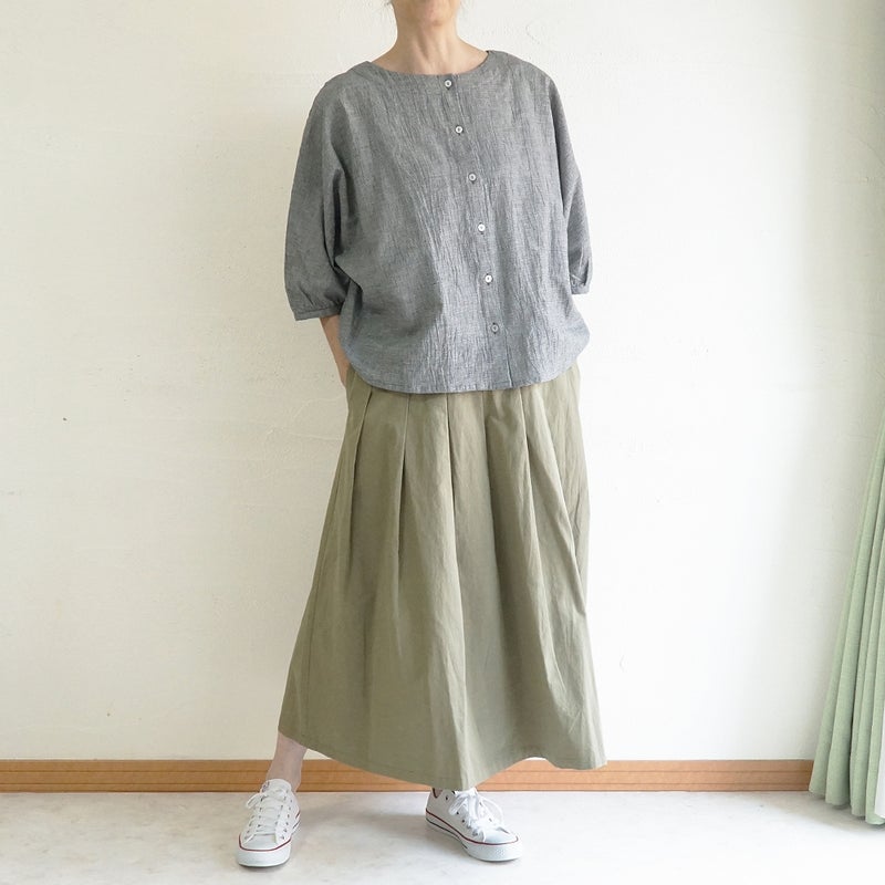 Branch m‘.,ブランチエム,ナチュラル,30代,40代,50代,60代,コットン,ゆったり,綿,ブラウス,ドルマンブラウス,コットンリネン,羽織,ドルマン,