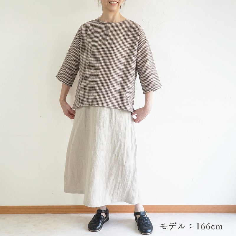Branch m‘.,ブランチエム,ナチュラル,30代,40代,50代,60代,コットン,ゆったり,綿,ブラウス,プルオーバー,タック,コットンリネン,
