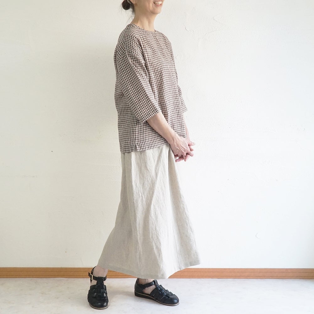 Branch m‘.,ブランチエム,ナチュラル,30代,40代,50代,60代,コットン,ゆったり,綿,ブラウス,プルオーバー,タック,コットンリネン,