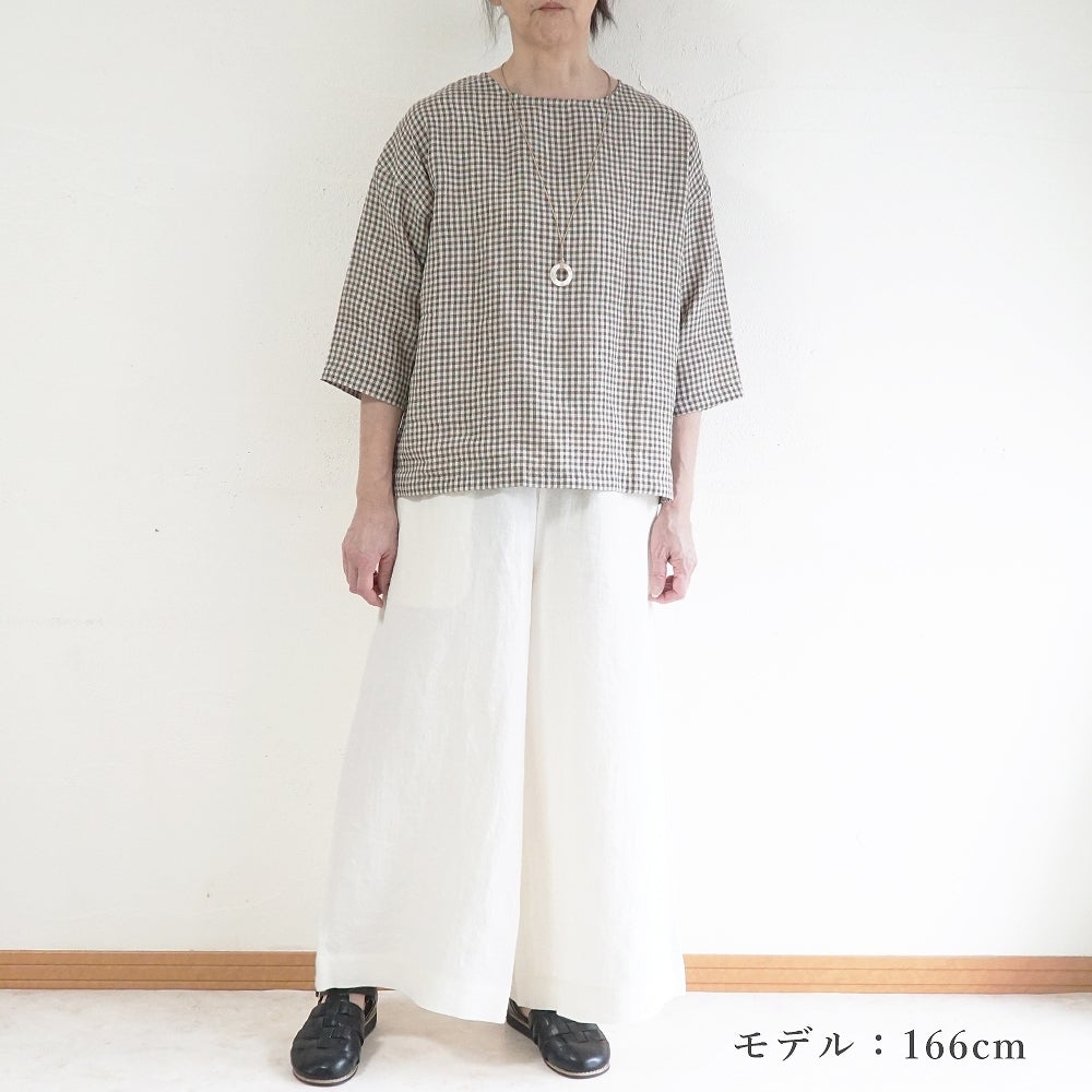 Branch m‘.,ブランチエム,ナチュラル,30代,40代,50代,60代,コットン,ゆったり,綿,ブラウス,プルオーバー,タック,コットンリネン,
