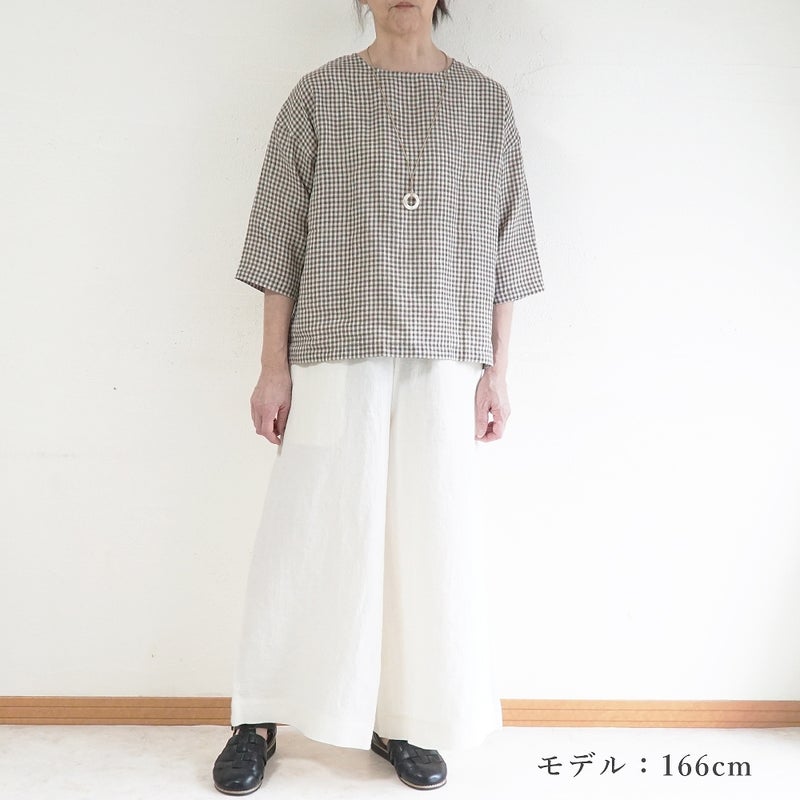 Branch m‘.,ブランチエム,ナチュラル,30代,40代,50代,60代,コットン,ゆったり,綿,ブラウス,プルオーバー,タック,コットンリネン,