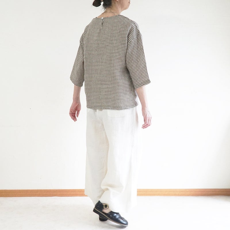 Branch m‘.,ブランチエム,ナチュラル,30代,40代,50代,60代,コットン,ゆったり,綿,ブラウス,プルオーバー,タック,コットンリネン,
