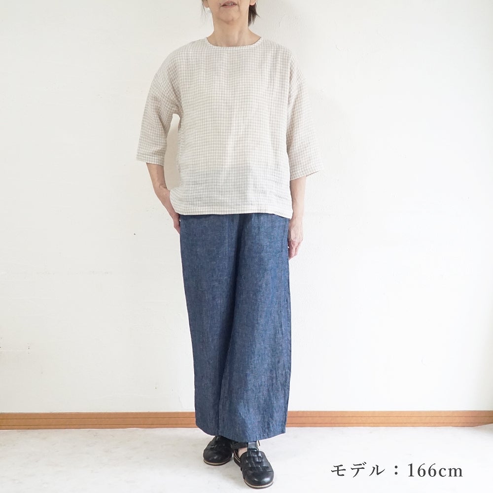 Branch m‘.,ブランチエム,ナチュラル,30代,40代,50代,60代,コットン,ゆったり,綿,ブラウス,プルオーバー,タック,コットンリネン,