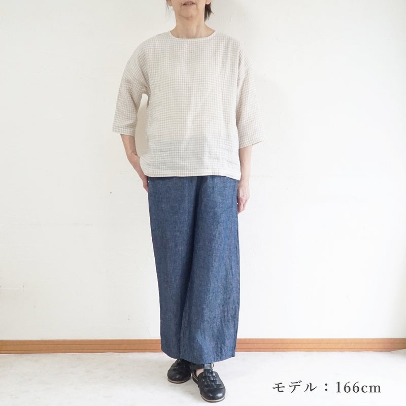 Branch m‘.,ブランチエム,ナチュラル,30代,40代,50代,60代,コットン,ゆったり,綿,ブラウス,プルオーバー,タック,コットンリネン,