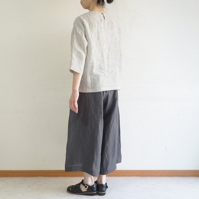 Branch m‘.,ブランチエム,ナチュラル,30代,40代,50代,60代,コットン,ゆったり,綿,ブラウス,プルオーバー,タック,コットンリネン,