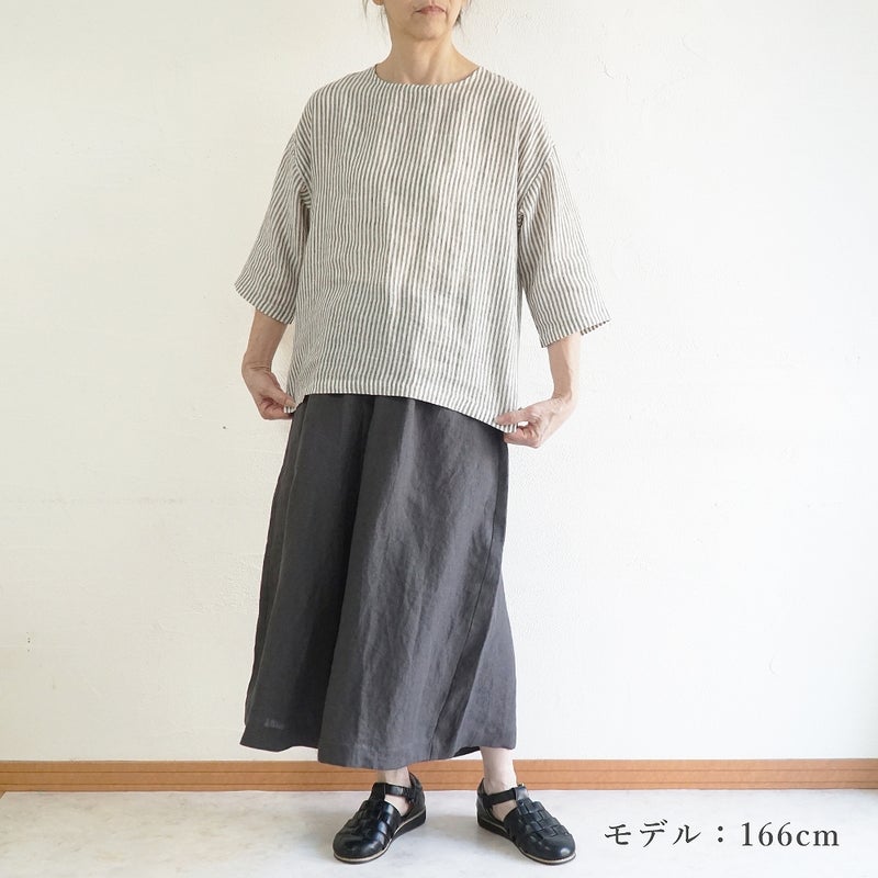 Branch m‘.,ブランチエム,ナチュラル,30代,40代,50代,60代,コットン,ゆったり,綿,ブラウス,プルオーバー,タック,コットンリネン,