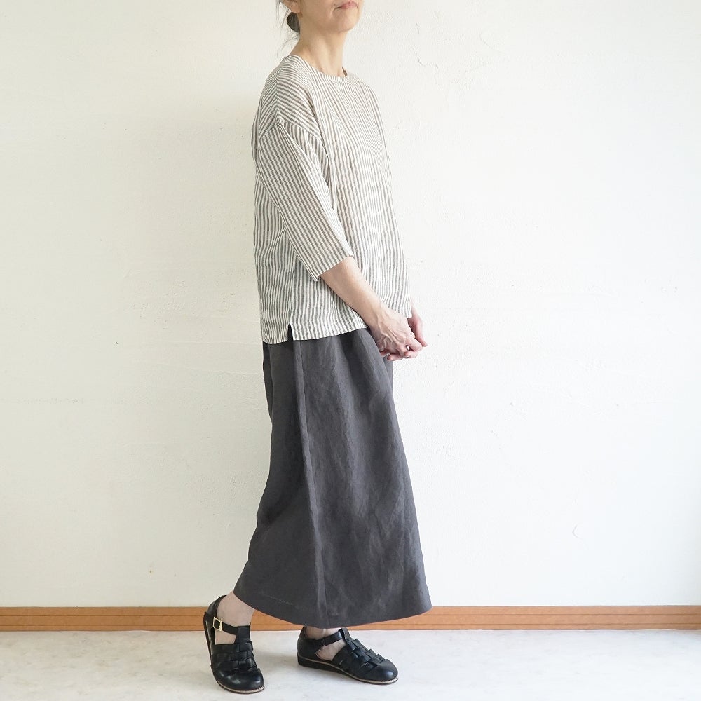 Branch m‘.,ブランチエム,ナチュラル,30代,40代,50代,60代,コットン,ゆったり,綿,ブラウス,プルオーバー,タック,コットンリネン,