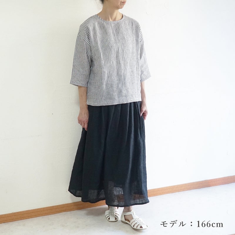 Branch m‘.,ブランチエム,ナチュラル,30代,40代,50代,60代,コットン,ゆったり,綿,ブラウス,プルオーバー,タック,コットンリネン,
