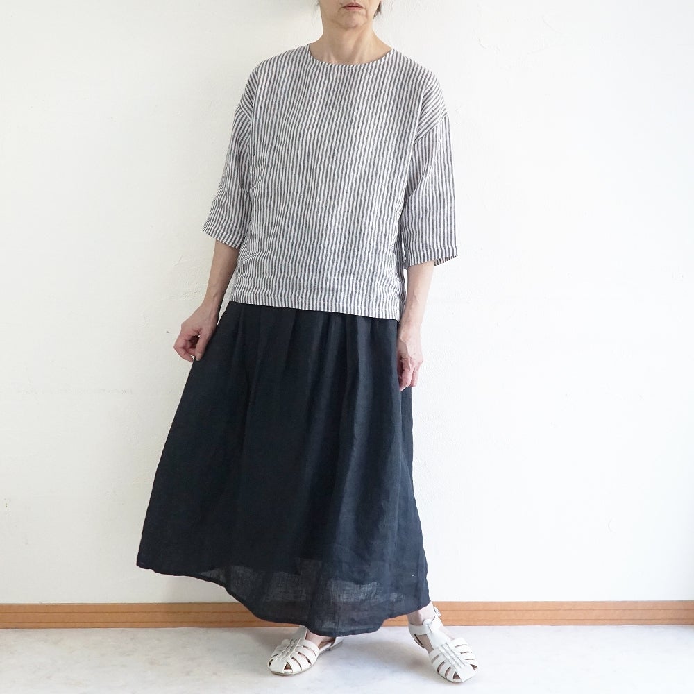 Branch m‘.,ブランチエム,ナチュラル,30代,40代,50代,60代,コットン,ゆったり,綿,ブラウス,プルオーバー,タック,コットンリネン,